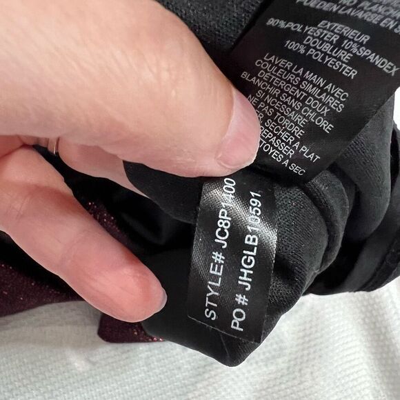 JH Evenings Black Shimmering Red Scoop Neck Sleeveless Dress Sz‎ 12P Women’s - Picture 9 of 10